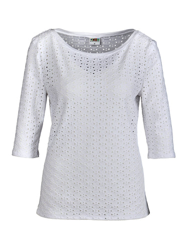 Lochmuster Shirt mit 3/4 Arm