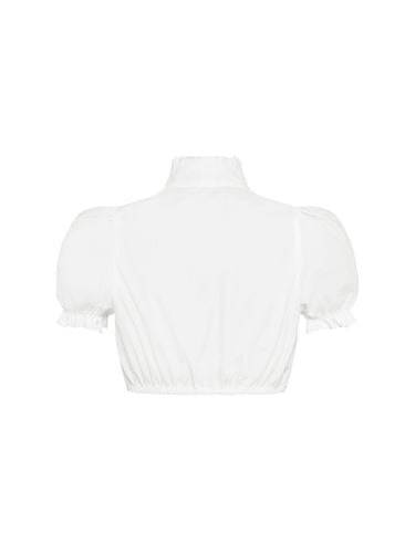 Traditionelle Dirndlbluse mit Rüschen und Puffärme