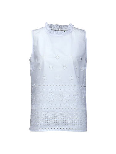 Bluse mit Stickereibordüre