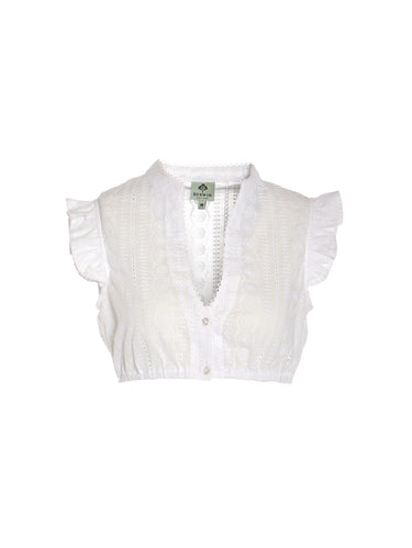 Dirndlbluse mit Stehkragen und Flügelarm