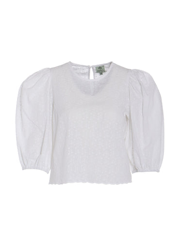Bluse bestickt mit Saumbordüre