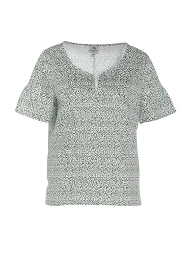 Bedruckte Bluse mit Biesen