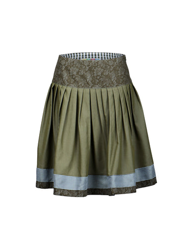 Fließender Passenrock mit Blende aus Streifen