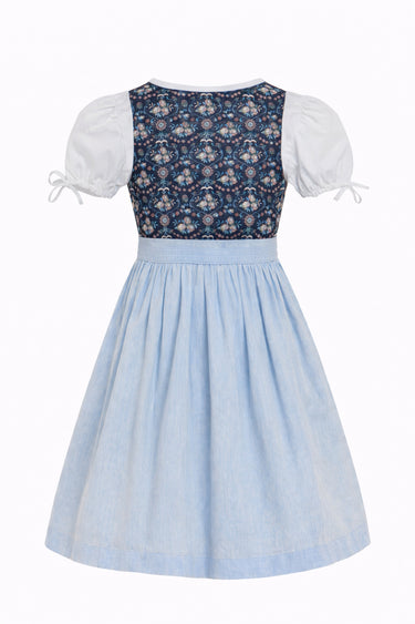 Kinderdirndl mit Muster und Schürze mit Schließe