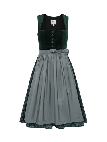 Dirndl mit Samt-Oberteil und Taftschürze
