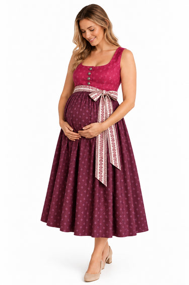 Umstandsdirndl aus Baumwolle mit flexiblem Band