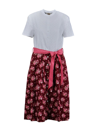 Stehkragen-Sommerkleid mit Rock aus Paisleydruck