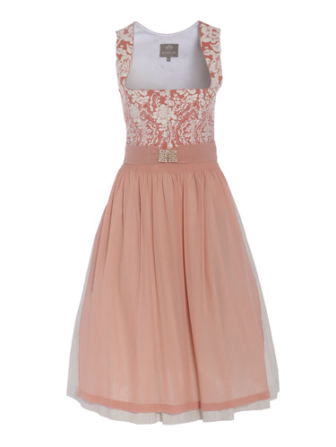 Jacquard-Dirndl mit Organzaschürze