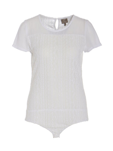 Body in Stickoptik mit Organza-Einsatz