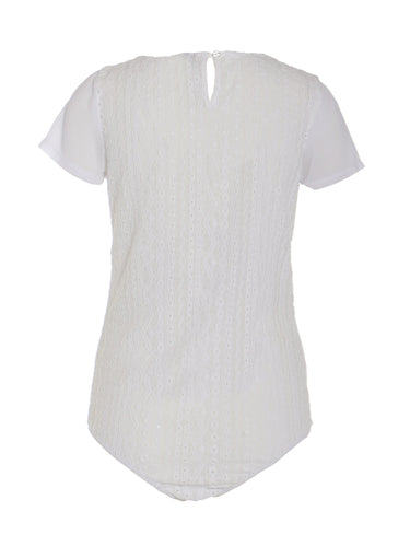 Rückseite Body in Stickoptik mit Organza-Einsatz