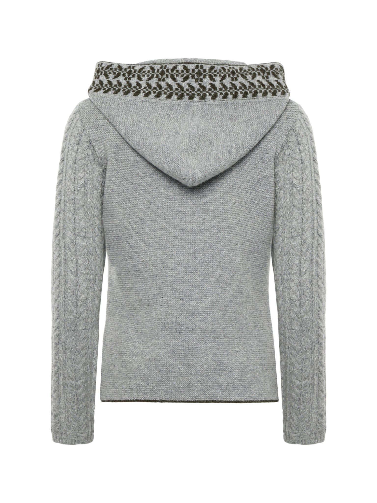 Dirndl Strickjacke Zopfmuster Grau Strickjacke Mit Kapuze Und