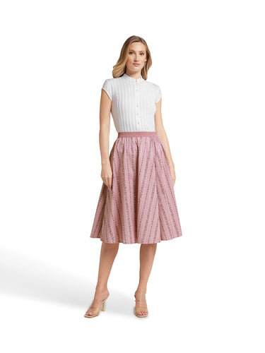 Shirt mit Stehkragen und aufgesetzter Spitze