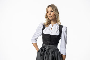 Stehkragen-Dirndlbluse gestreift