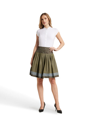 Fließender Passenrock mit Blende aus Streifen