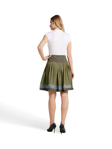 Fließender Passenrock mit Blende aus Streifen