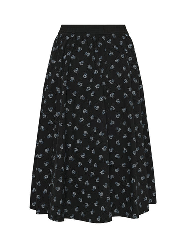 Rückseite Tellerrock aus Baumwolldruck mit Stretchbund