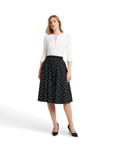 Tellerrock aus Baumwolldruck mit Stretchbund