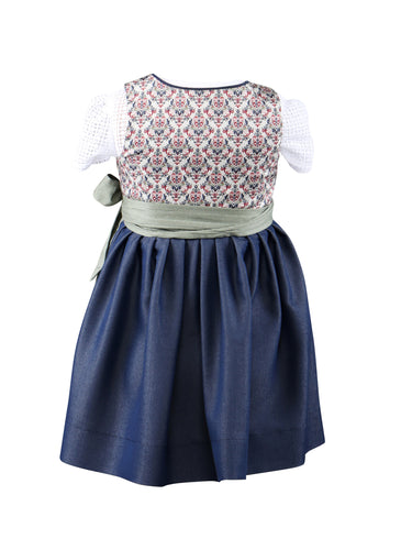 Rückseite Kinderdirndl mit passender Spitzenbluse