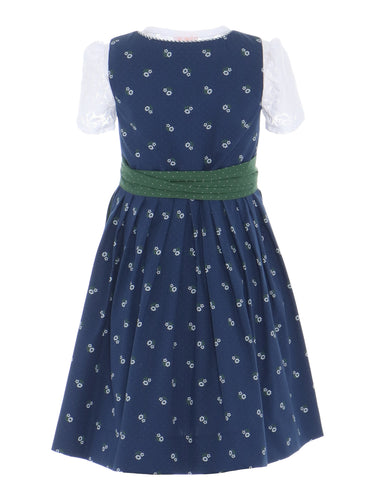 Rückseite Kinderdirndl mit passender Spitzenbluse
