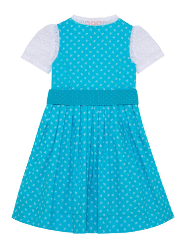 Rückseite Kinderdirndl mit passender Spitzenbluse