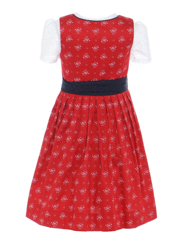 Rückseite Kinderdirndl mit passender Spitzenbluse