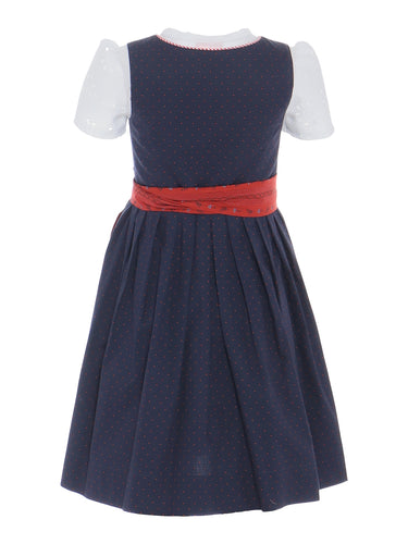 Rückseite Kinderdirndl mit passender Spitzenbluse