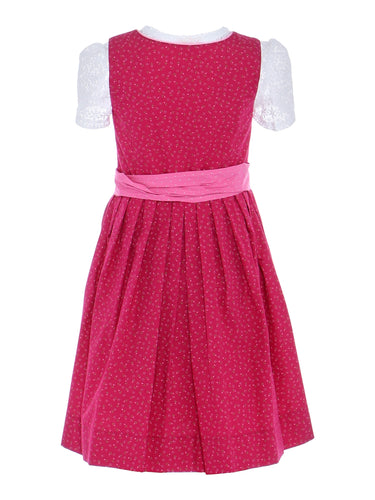 Rückseite Kinderdirndl mit passender Spitzenbluse