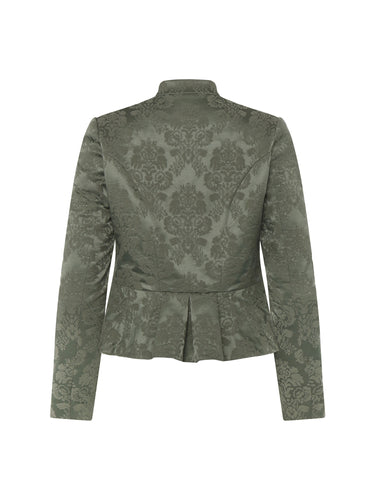 Rückseite Jacquard-Jacke mit Stehkragen und Schösschen
