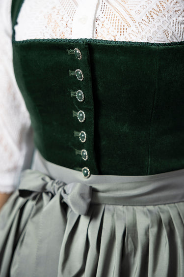 Dirndl mit Samt-Oberteil und Taftschürze