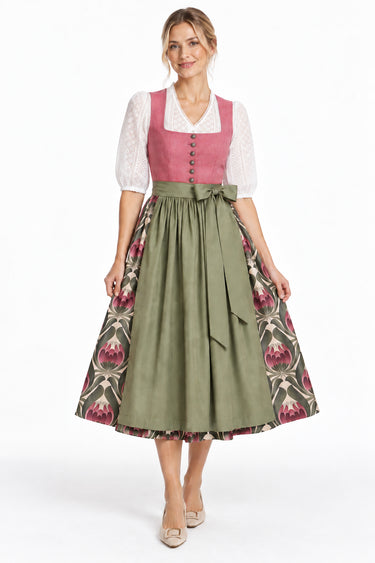 Dirndl mit Reinleinen-Oberteil und Taftschürze