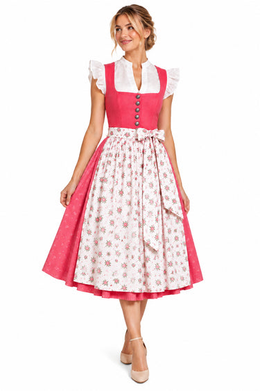 Dirndl mit Leinenoberteil und Druckrock