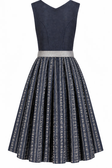 Dirndl mit Reinleinen-Oberteil und Leinenschürze