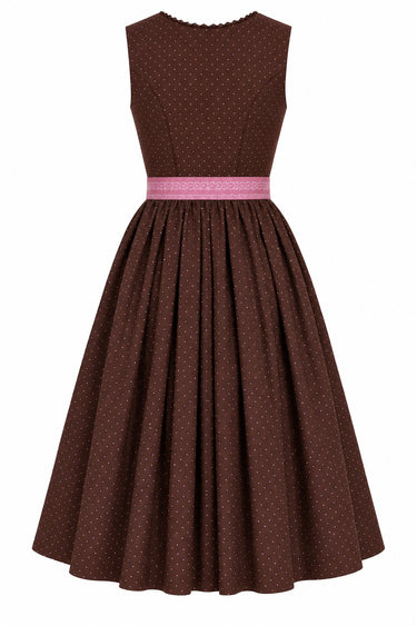 Baumwolldirndl mit Tupfenmuster und Kontrastschürze