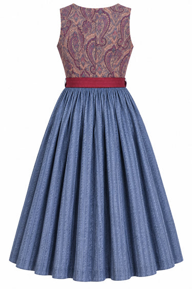 Umstandsdirndl aus Paisleydruck mit Bindeband