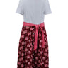 Stehkragen-Sommerkleid mit Rock aus Paisleydruck