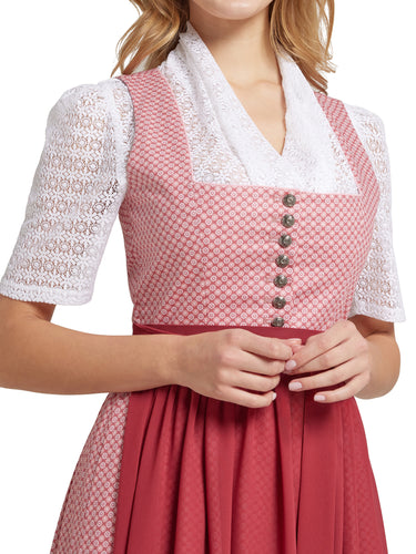 Spitzen-Dirndlbluse mit Schalkragen