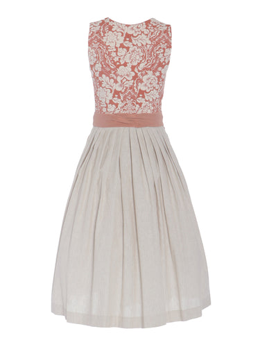 Rückseite Jacquard-Dirndl mit Organzaschürze