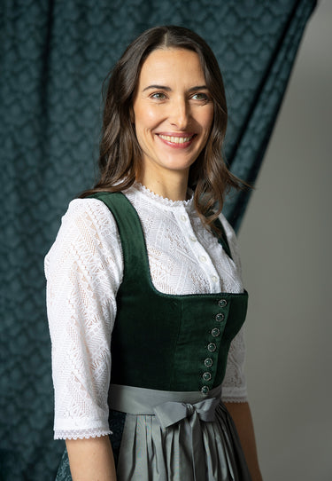 Spitzen-Dirndlbluse hochgeschlossen