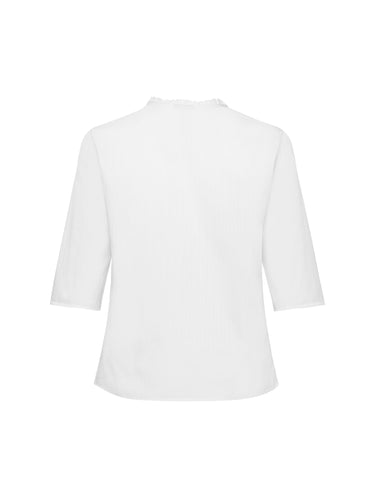 Rückseite Bluse mit Rüsche im Ausschnitt